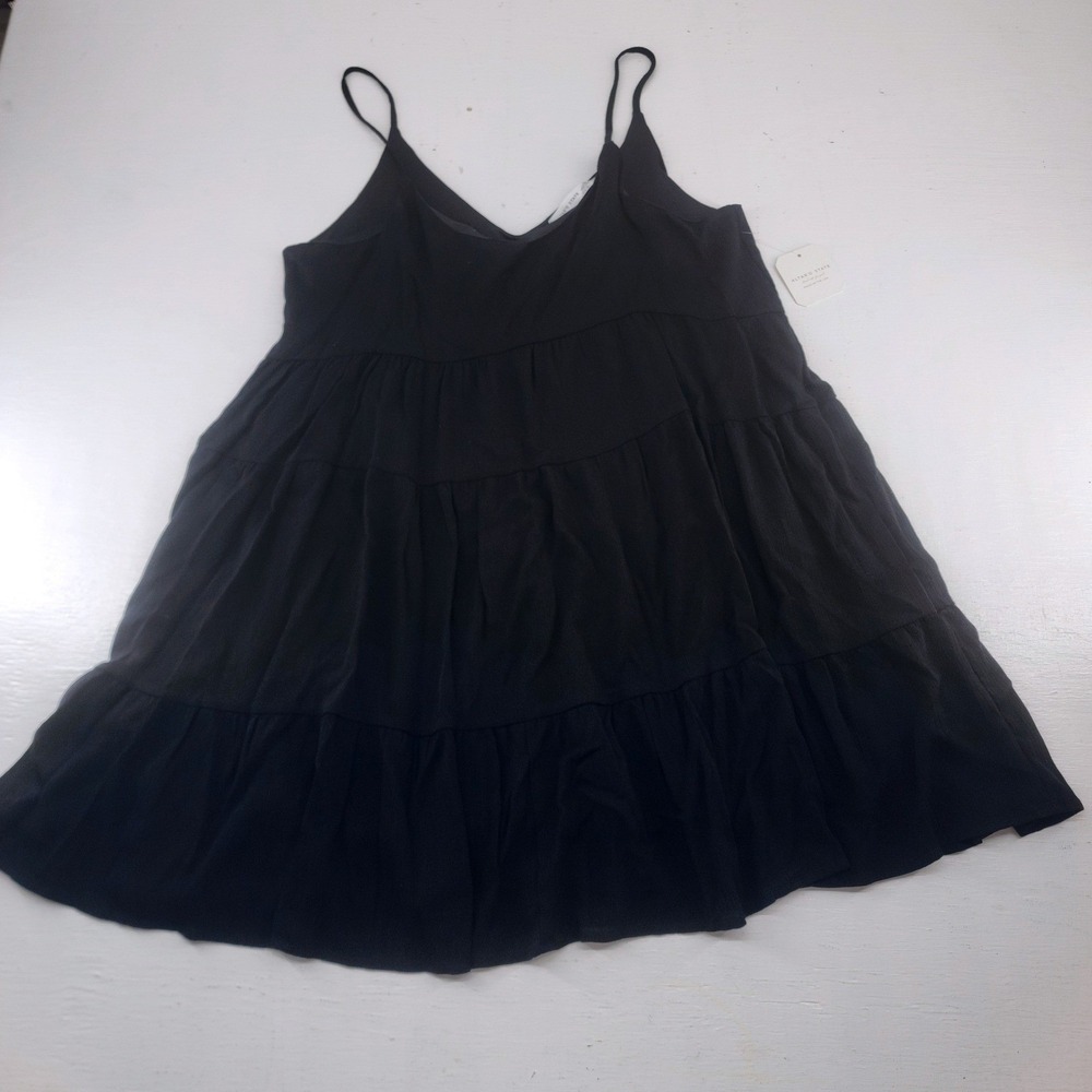 NWT Altar'd State Medium | Black Tiered Babydoll Mini Dress Boho Summer Womens
